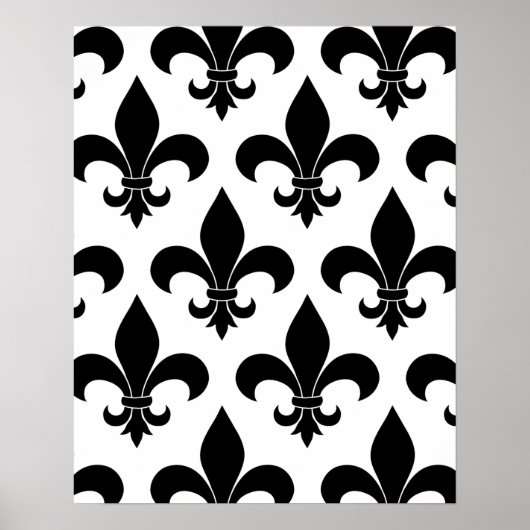 French fleur de lis pattern Parisian ポスター (正面)