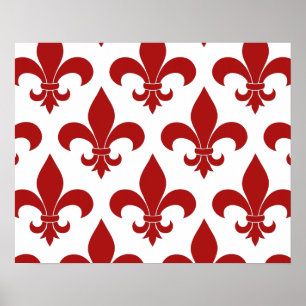 French fleur de lis pattern Parisian ポスター