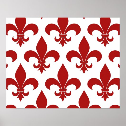 French fleur de lis pattern Parisian ポスター (正面)