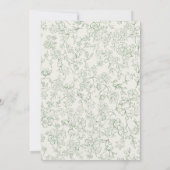 French Floral Bridal Luncheon Sage Green Ivory  招待状 (裏面)