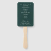 French Floral Emerald Green Wedding Program ハンドファン (裏面)