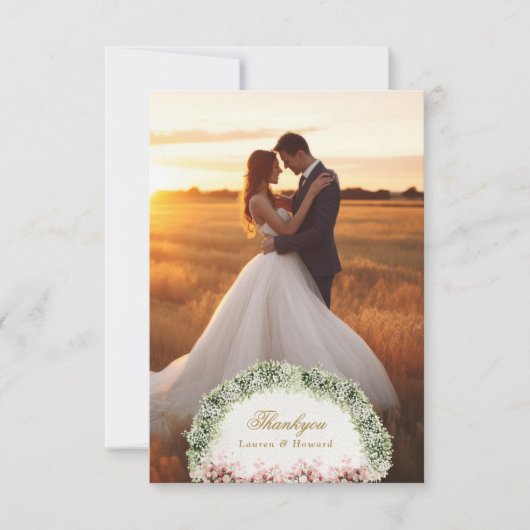 french floral garden chateau wedding サンキューカード (正面)