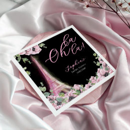 French Floral Oh la la Bridal Shower Paper Napkin スタンダードカクテルナプキン