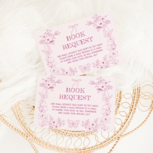 French Floral Pattern Books For A Baby Shower エンクロージャーカード