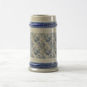 French floral toile blue  ビールジョッキ (中央)