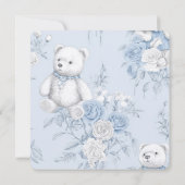 French Floral Toile Blue Invitation セーブザデート (裏面)