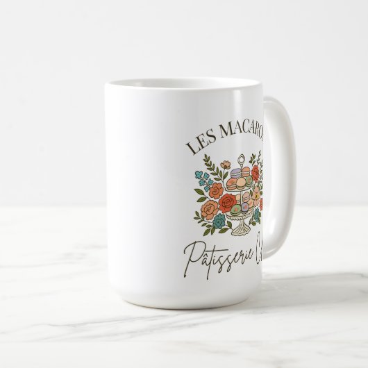 French Florals & Macarons Mug コーヒーマグカップ (正面右)