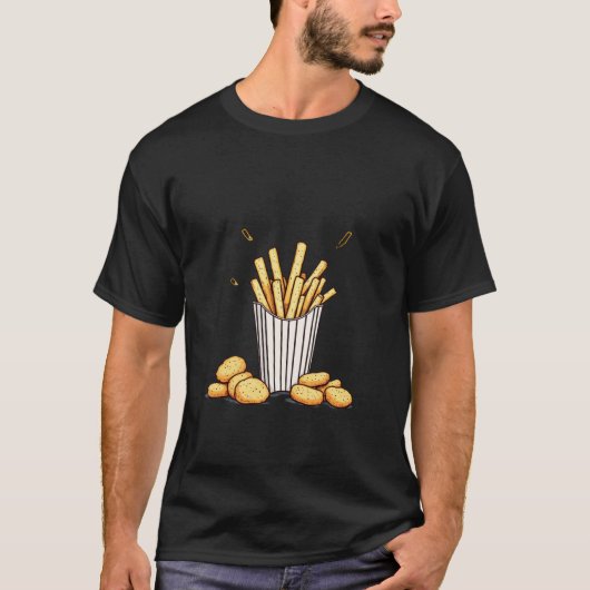French fries and nuggets T-shirt Tシャツ (正面)