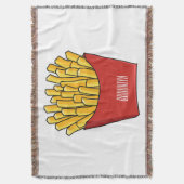 French fries cartoon illustration スローブランケット (正面縦)