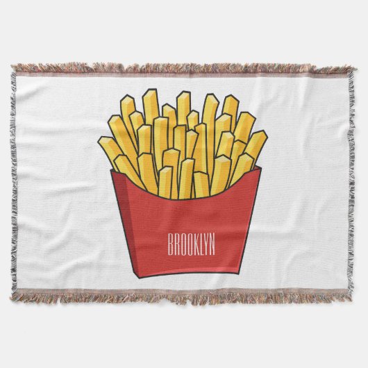 French fries cartoon illustration スローブランケット (正面)