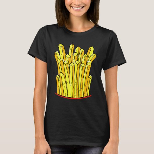 French Fries Costume  Fast Food French Fry Tシャツ (正面)