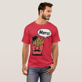 French Fries Saying Merci Tシャツ (正面フル)
