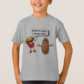 French Fries Telling Raw Potato Dress-up Kid Funny Tシャツ (正面)