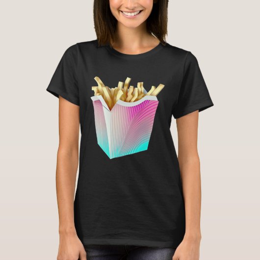 French Fries Vaporwave Retrowave Aesthetic Tシャツ (正面)