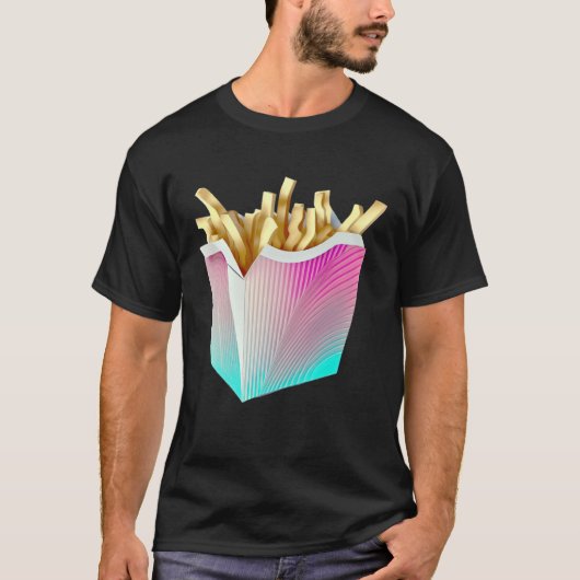 French Fries Vaporwave Retrowave Aesthetic Tシャツ (正面)