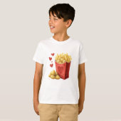 French fry carton with heart-shaped potatoes tシャツ (正面フル)