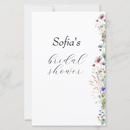 French Garden Party flower bridal shower game (裏面)