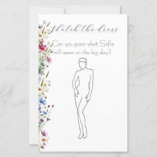 French Garden Party flower bridal shower game (正面)