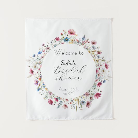 French Garden Party flower Invitation タペストリー (正面)