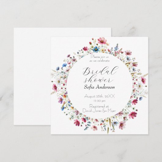 French Garden Party flower Invitation 招待状 (正面/裏面)