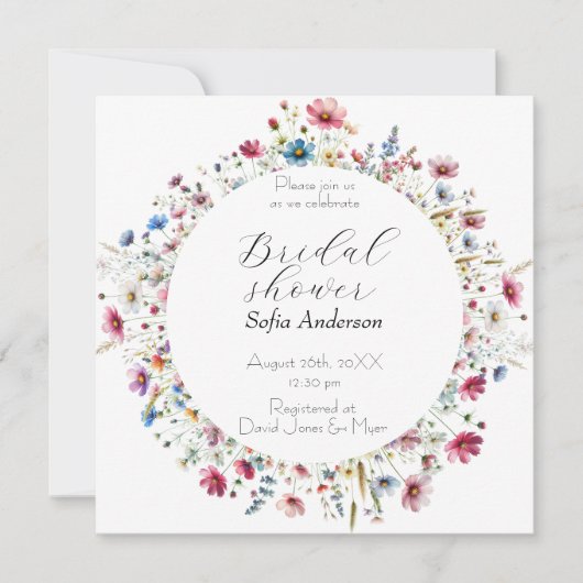 French Garden Party flower Invitation 招待状 (正面)
