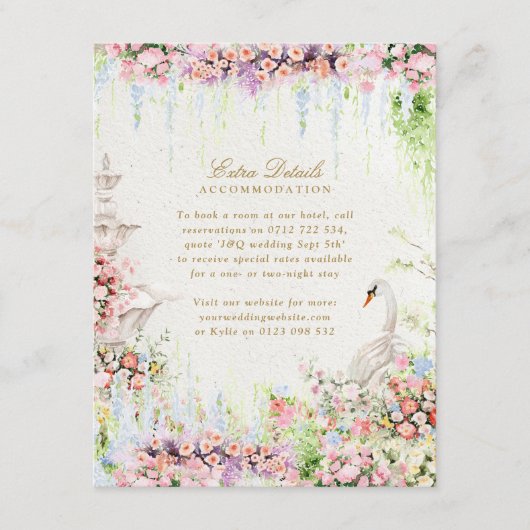 French Garden Wedding Accommodation Enclosure Card エンクロージャーカード (正面)