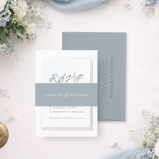 French Grey Wedding Belly Band  招待状ベリーバンド