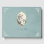 French Heron Dusty Blue Wedding ゲストブック (正面)