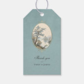 French Heron Dusty Blue Wedding Gift Tag ギフトタグ (正面)