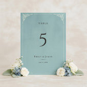 French Heron Dusty Blue Wedding Suite テーブルナンバー