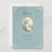 French Heron Dusty Blue Wedding Thank You Card サンキューカード (正面)