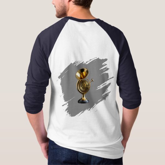 French horn Bitcoin 01 Tシャツ (裏面)
