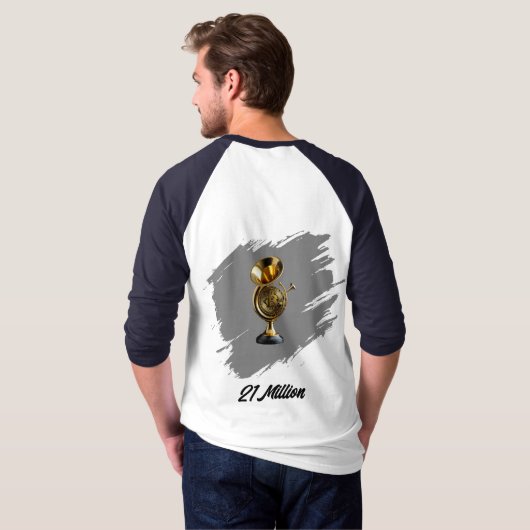 French horn Bitcoin 21 Million Tシャツ (裏面フル)