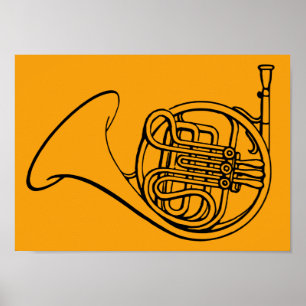 French Horn brass band music ポスター