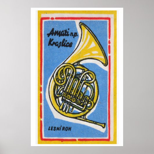 French Horn - Matchbox Print - Aesthetic Wall Art ポスター (正面)