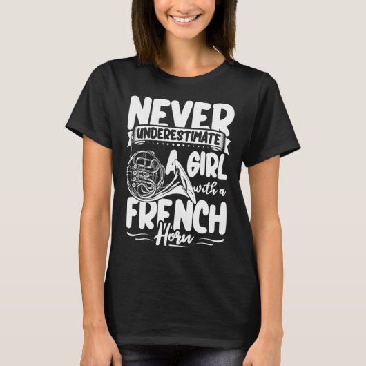 French Horn Player Apparel Instrument Brass Music  Tシャツ (正面)