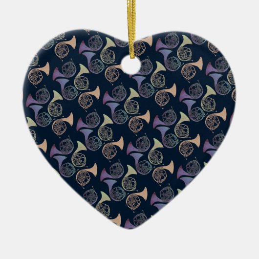 French Horns Art cute French horn designs          セラミックオーナメント (正面)