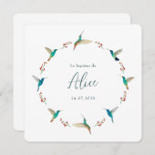 French Hummingbird Baptism Invitation 招待状 (正面/裏面)