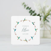 French Hummingbird Baptism Invitation 招待状 (スタンド正面)