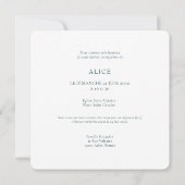 French Hummingbird Baptism Invitation 招待状 (裏面)