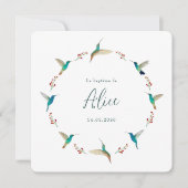 French Hummingbird Baptism Invitation 招待状 (正面)
