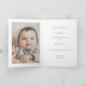 French Hummingbird Baptism Invitation with Photo 招待状 (内部)