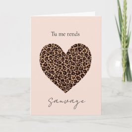 French I'm Wild for You Valentine's Day Card カード