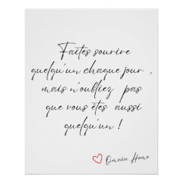 French Inspirational Quote Wall Art ポスター