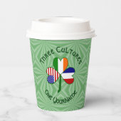 French Irish American Shamrock Personalized Text  紙コップ (裏面)