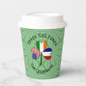 French Irish American Shamrock Personalized Text  紙コップ (正面)