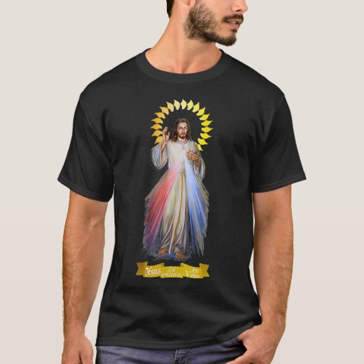 French  Jesus Divine Mercy France Catholic 101  Tシャツ (正面)