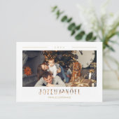 French Joyeux Noël Modern Typography Custom Photo (スタンド正面)