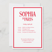 French Kisses 30th Birthday Wishes Paris Birthday 招待状 (裏面)