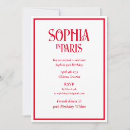 French Kisses 30th Birthday Wishes Paris Birthday 招待状